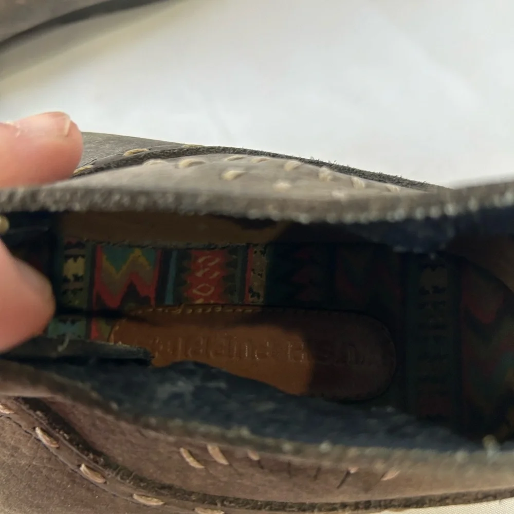 Hush puppies Vintage Leather Moccasins With Aztec Inspired Lining 8.5 - Picture 7 of 9